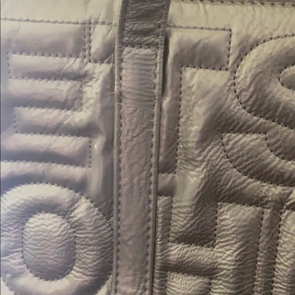 Betsy Johnson Signature Embossed Silver Tote - Picture 8 of 9